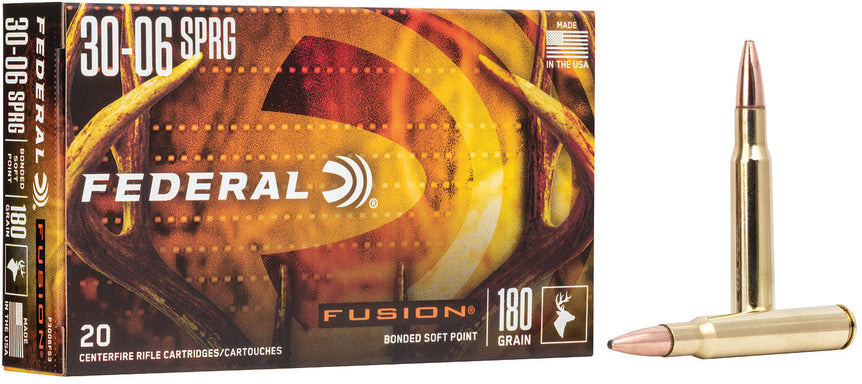 Federal 30-06 Sprg 180 Grain Tipped Brass Cased Rifle Ammunition