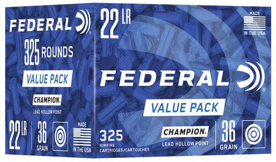 Federal Champion .22 Long Rifle 36 Grain Lead Hollow Point Rimfire Ammunition