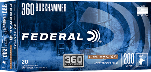 Federal Premium 360 Buckhammer 200 Grain Power-Shok Centerfire Rifle Ammunition