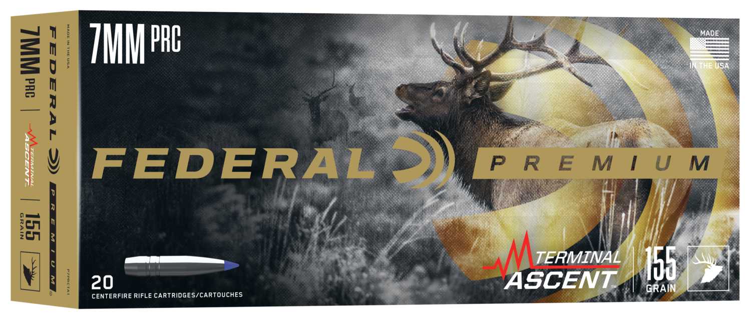 Federal Premium 7mm PRC 155 Grain Terminal Ascent Centerfire Rifle Ammunition