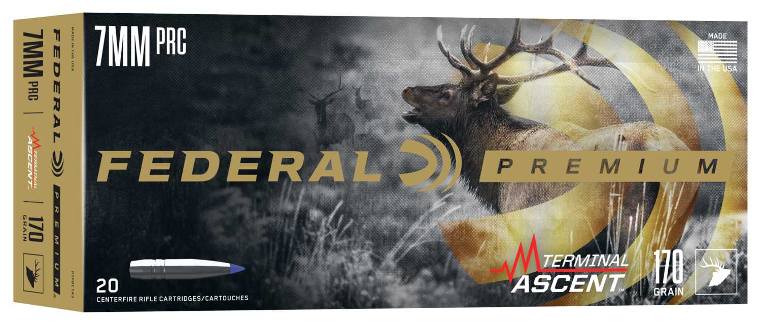 Federal Premium 7mm PRC 165 Grain Terminal Ascent Centerfire Rifle Ammunition