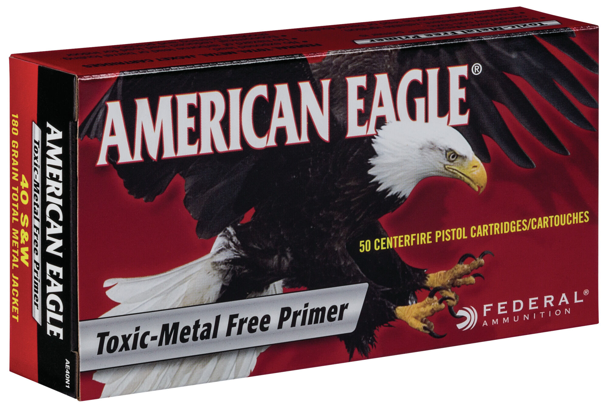 Federal Premium American Eagle indoor Range .40 S&W 180 Grain Full Metal Jacket Centerfire Pistol Ammunition