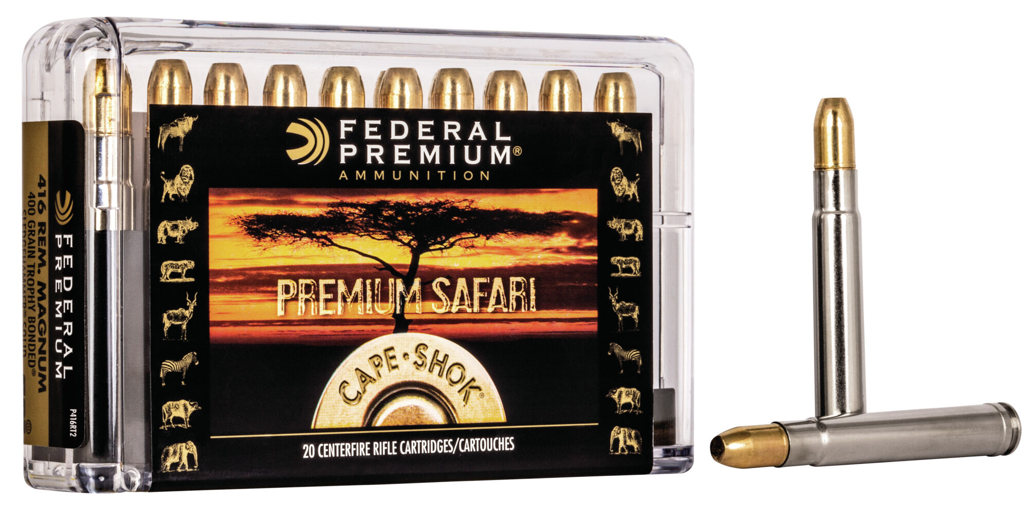 Federal Premium CAPE-SHOK .416 Magnum 400 Grain Trophy Bonded Sledgehammer Solid Centerfire Rifle Ammunition