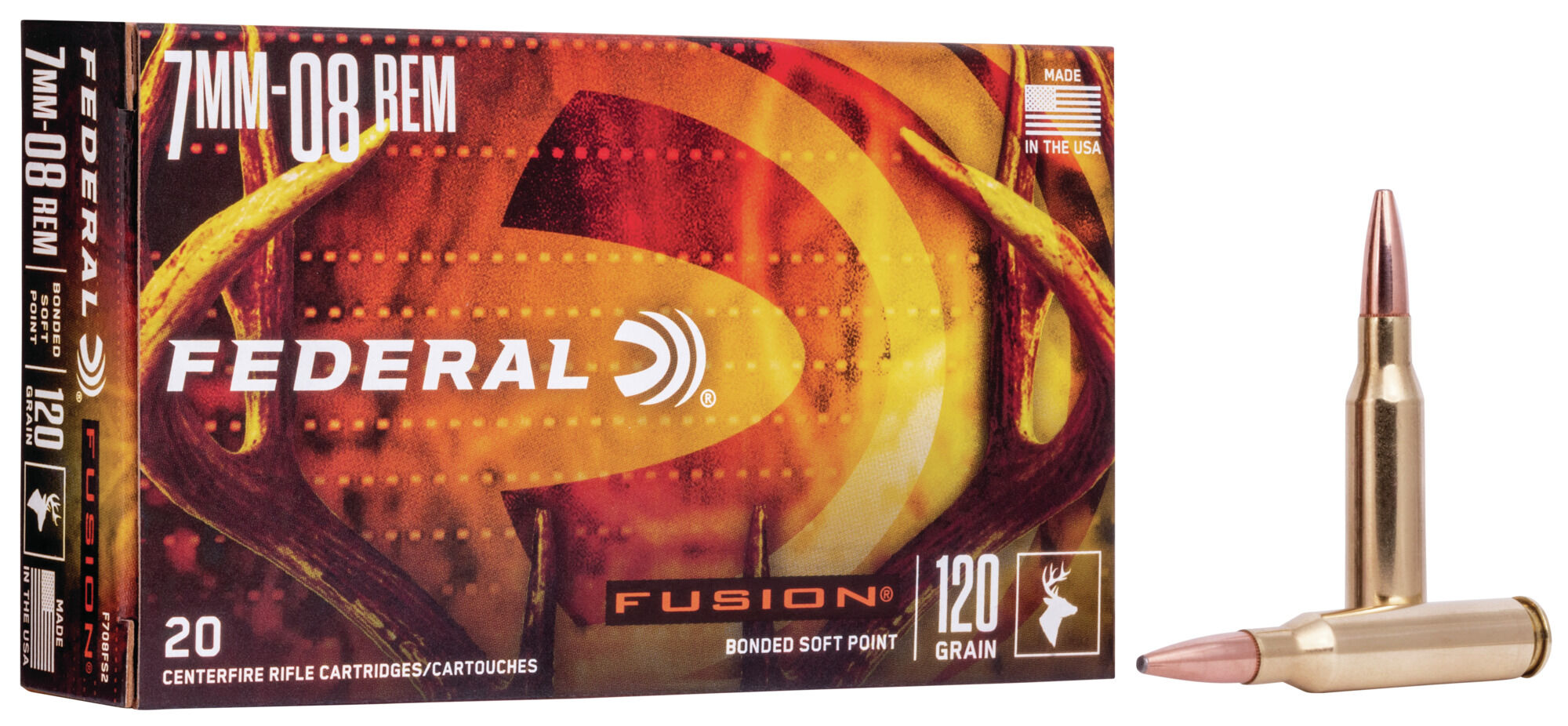 Federal Fusion 7mm-08 120 Grain Soft Point Centerfire Rifle Ammunition