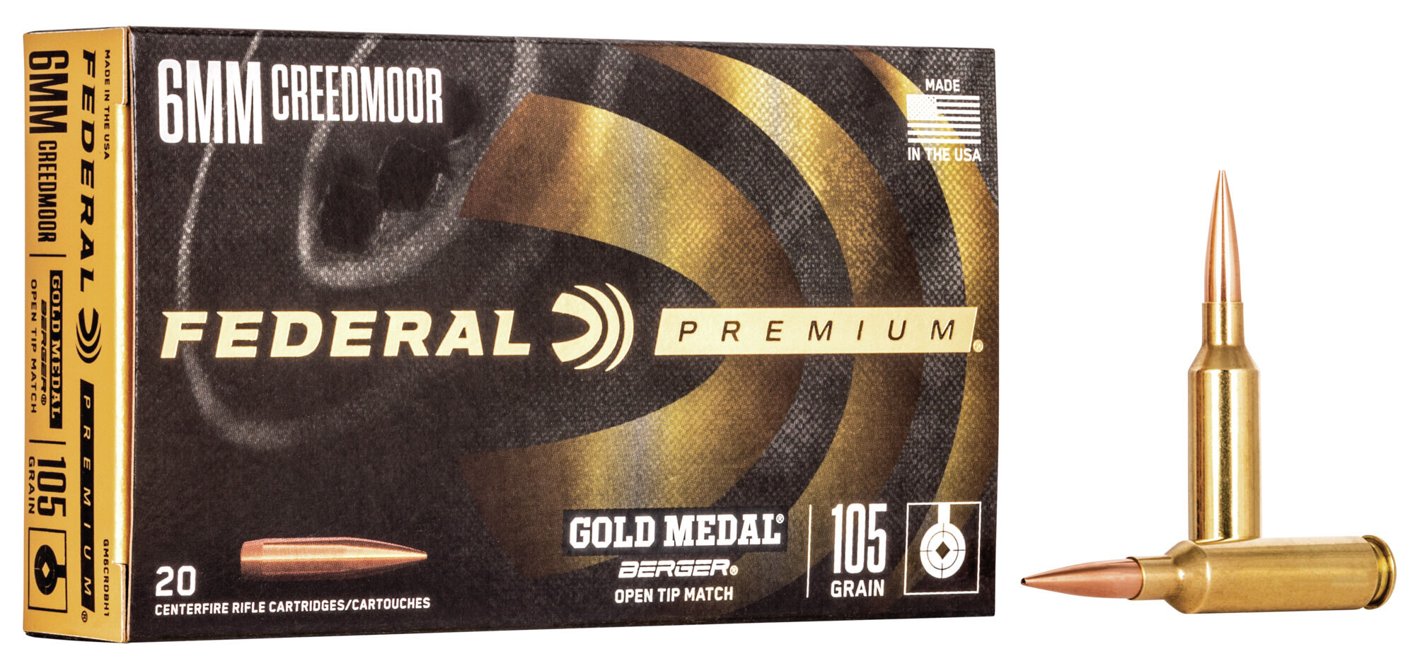 Federal Premium BERGER HYBRID BTHP 6mm Creedmoor 105 Grain Berger Hybrid Centerfire Rifle Ammunition