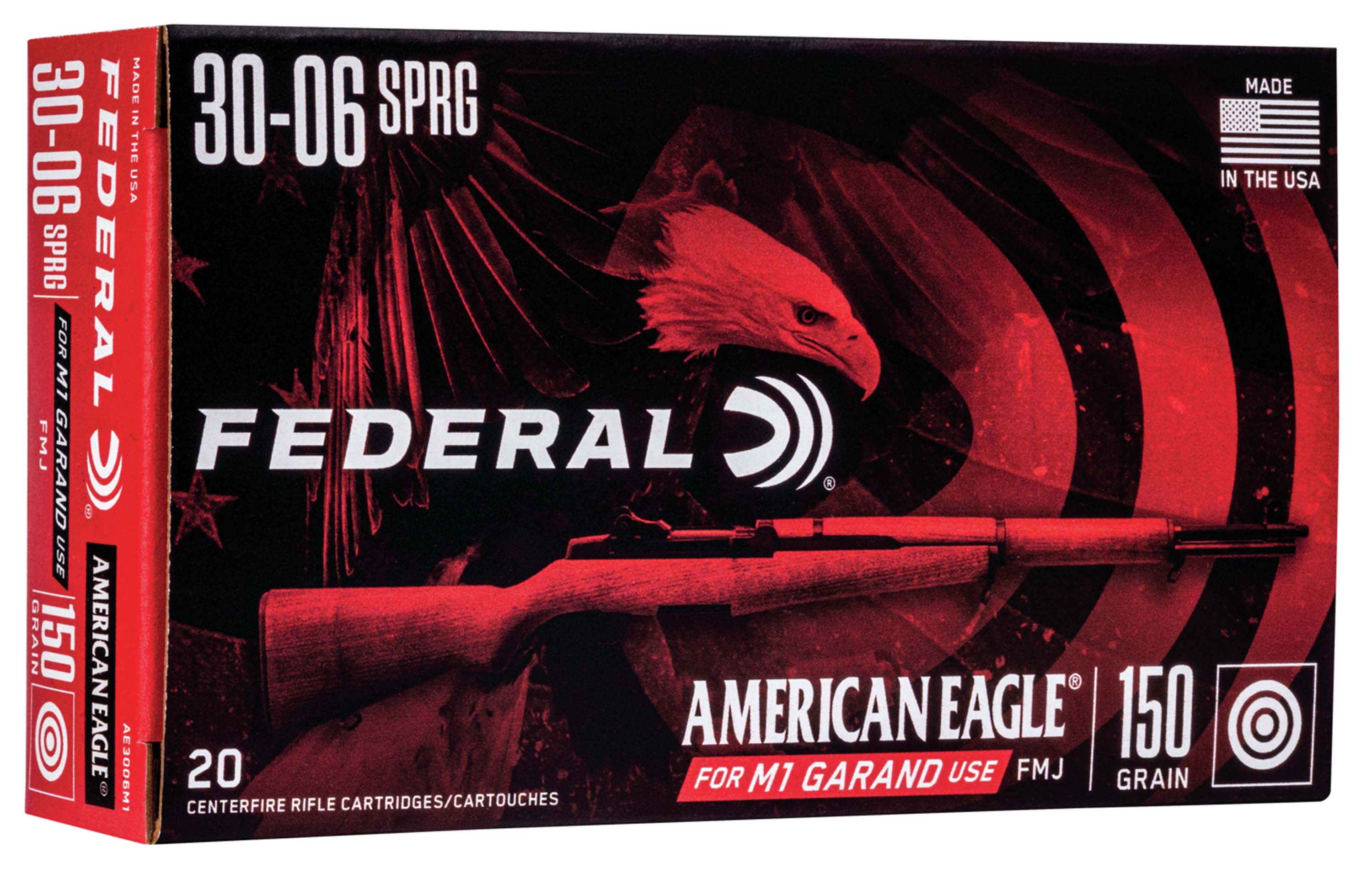 Federal Premium M1 GARAND .30-06 Springfield 150 Grain Full Metal Jacket Centerfire Rifle Ammunition