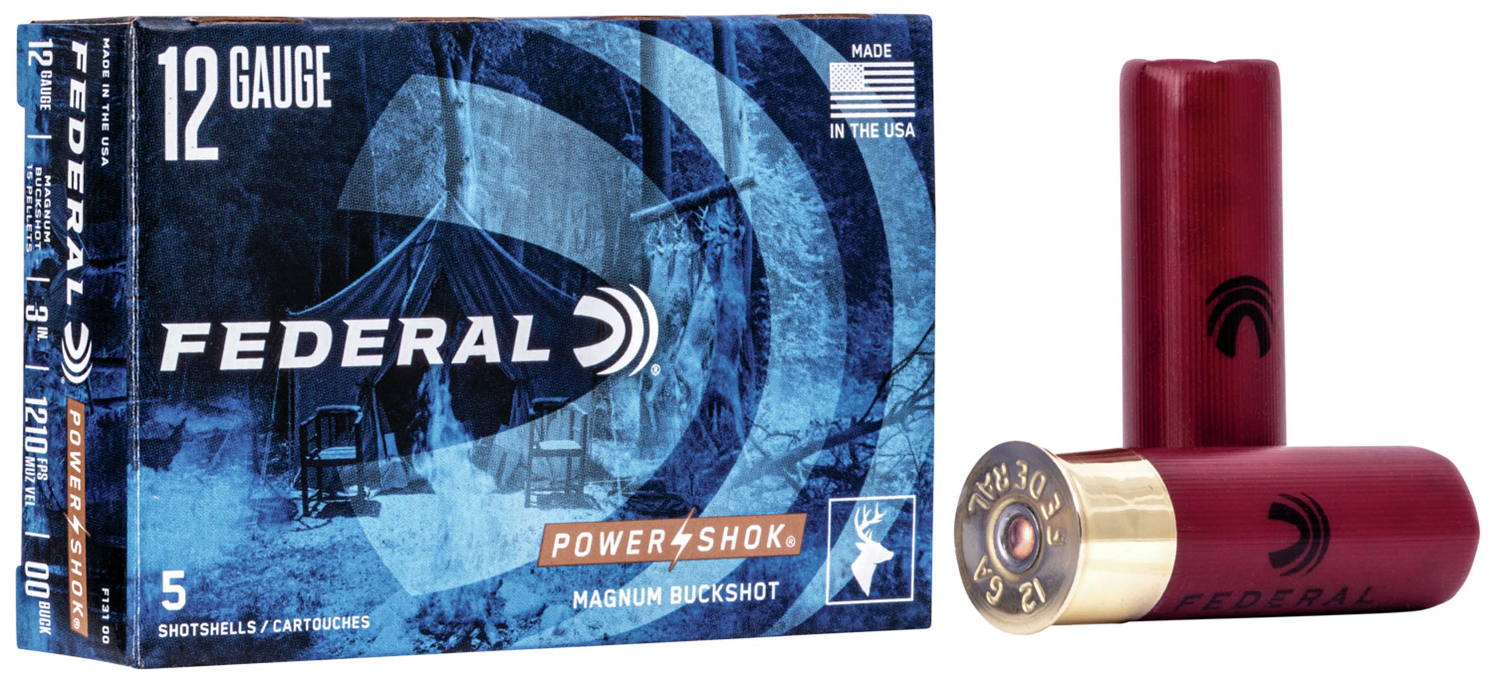 Federal Premium Power Shok 12 Gauge 15 Pellets Power Shok Buckshot Shotgun Ammunition