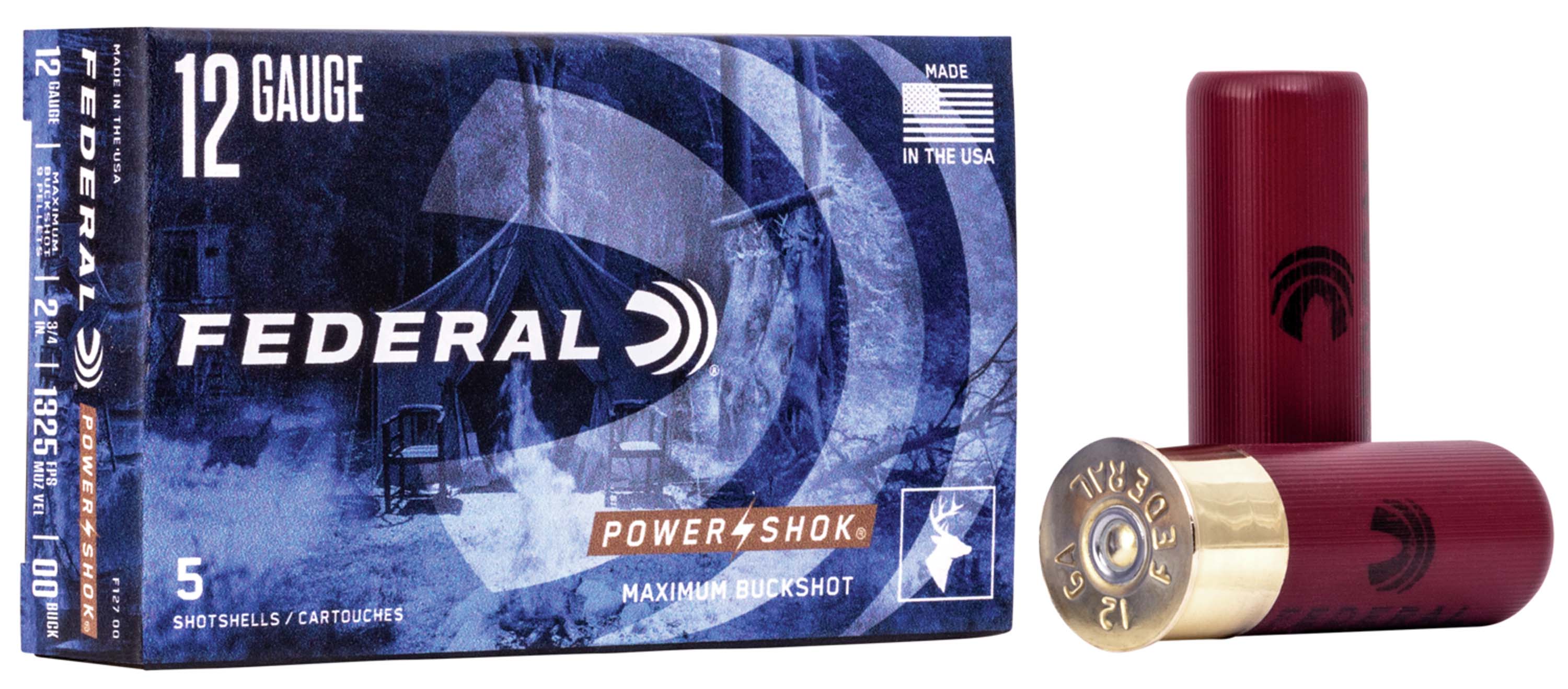 Federal Premium Power Shok 12 Gauge 9 Pellets Power Shok Buckshot Shotgun Ammunition