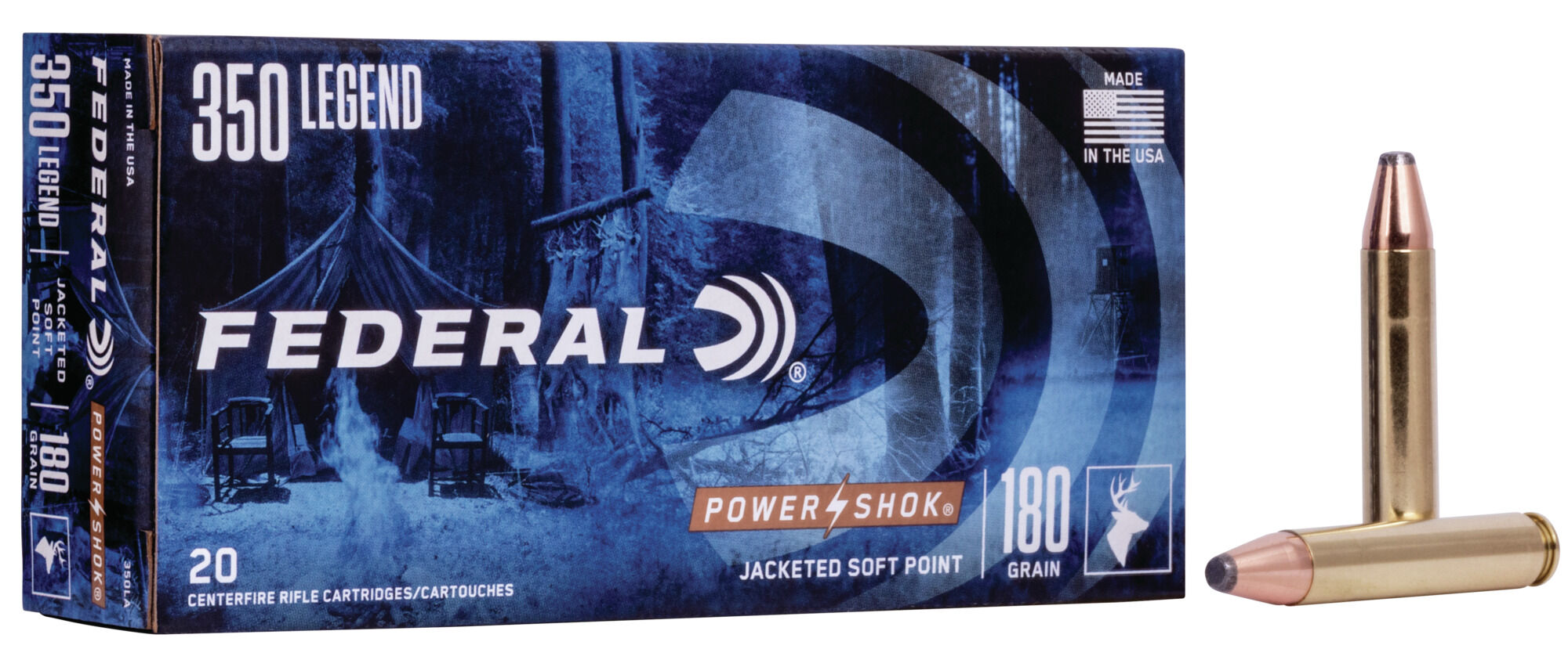 Federal Premium Power-Shok .350 Legend 180 Grain Soft Point Centerfire Rifle Ammunition