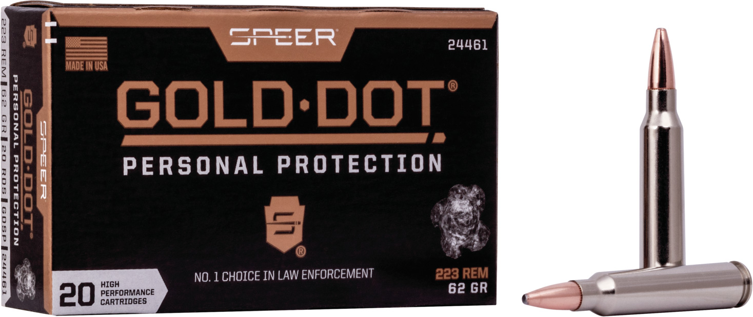 Speer GOLD DOT .223 62 Grain Gold Dot Soft Point Centerfire Rifle Ammunition