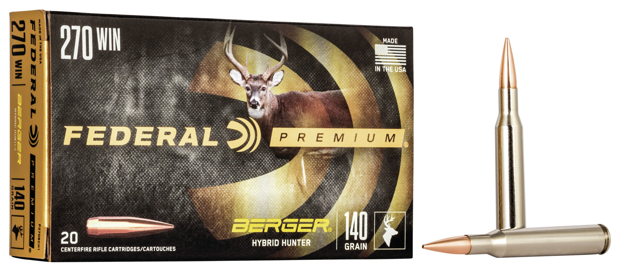 Federal Premium Berger Hybrid Hunter 270 Win 140 Grain Berger Hybrid Centerfire Rifle Ammunition