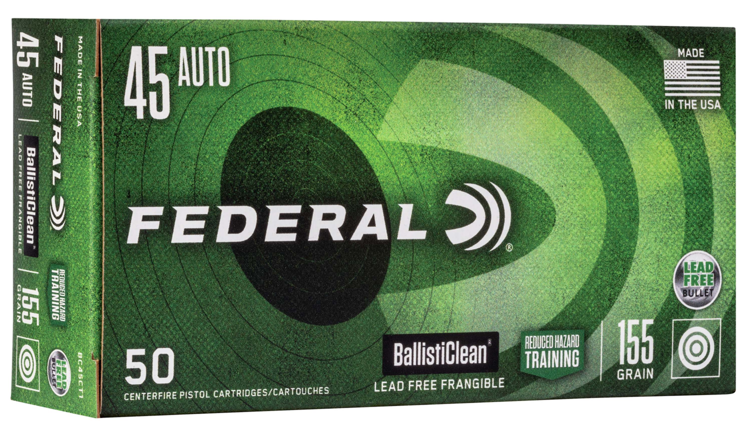 Federal Premium Speer Lawman RHT .45 ACP 155 Grain Frangible Brass Cased Centerfire Pistol Ammunition