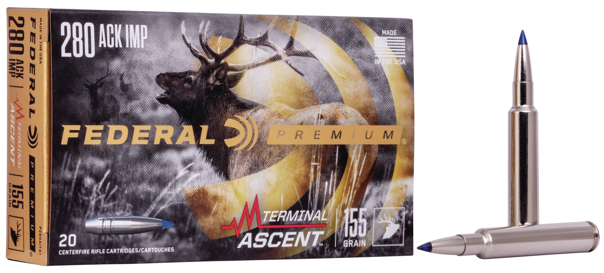 Federal Premium TERMinAL ASCENT .280 Improved 155 Grain Terminal Ascent Centerfire Rifle Ammunition