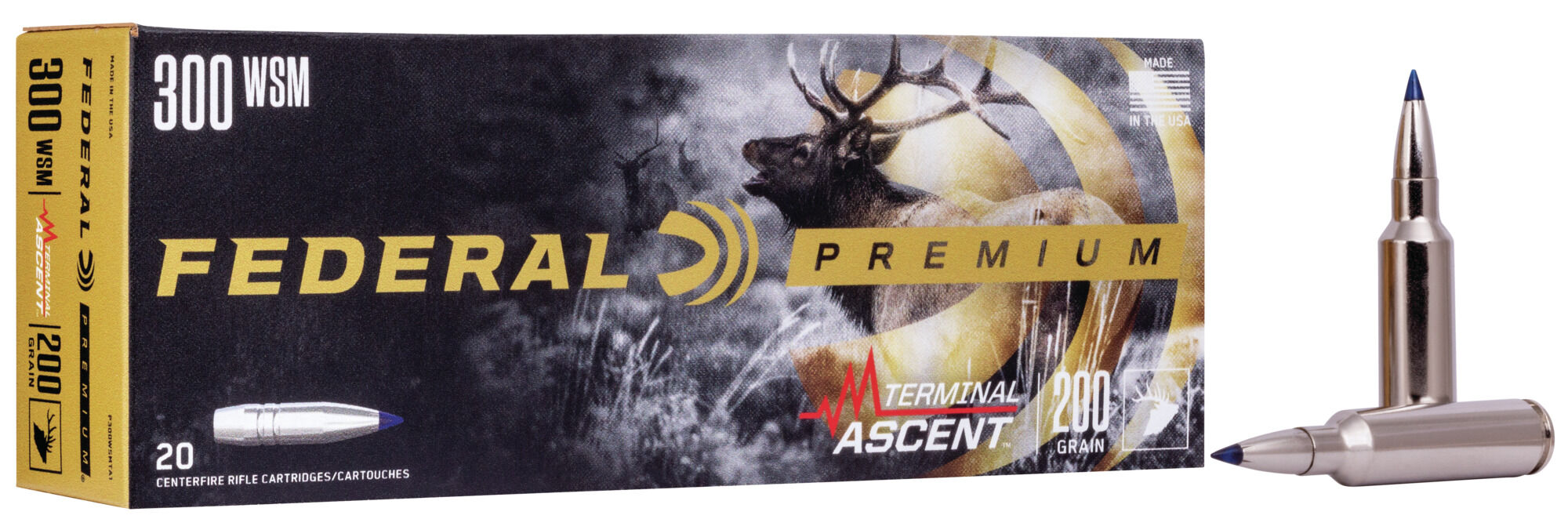 Federal Premium TERMinAL ASCENT .300 Winchester Short Magnum 200 Grain Terminal Ascent Centerfire Rifle Ammunition