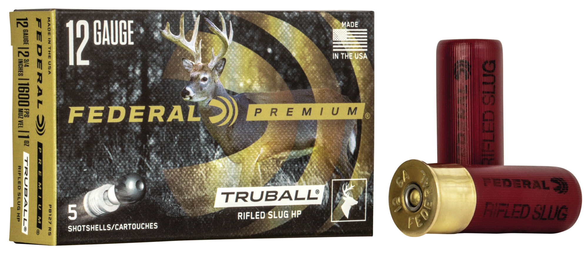 Federal Premium Vital Shok 12 Gauge 1 oz TruBall Rifled Slug Shotgun Ammunition