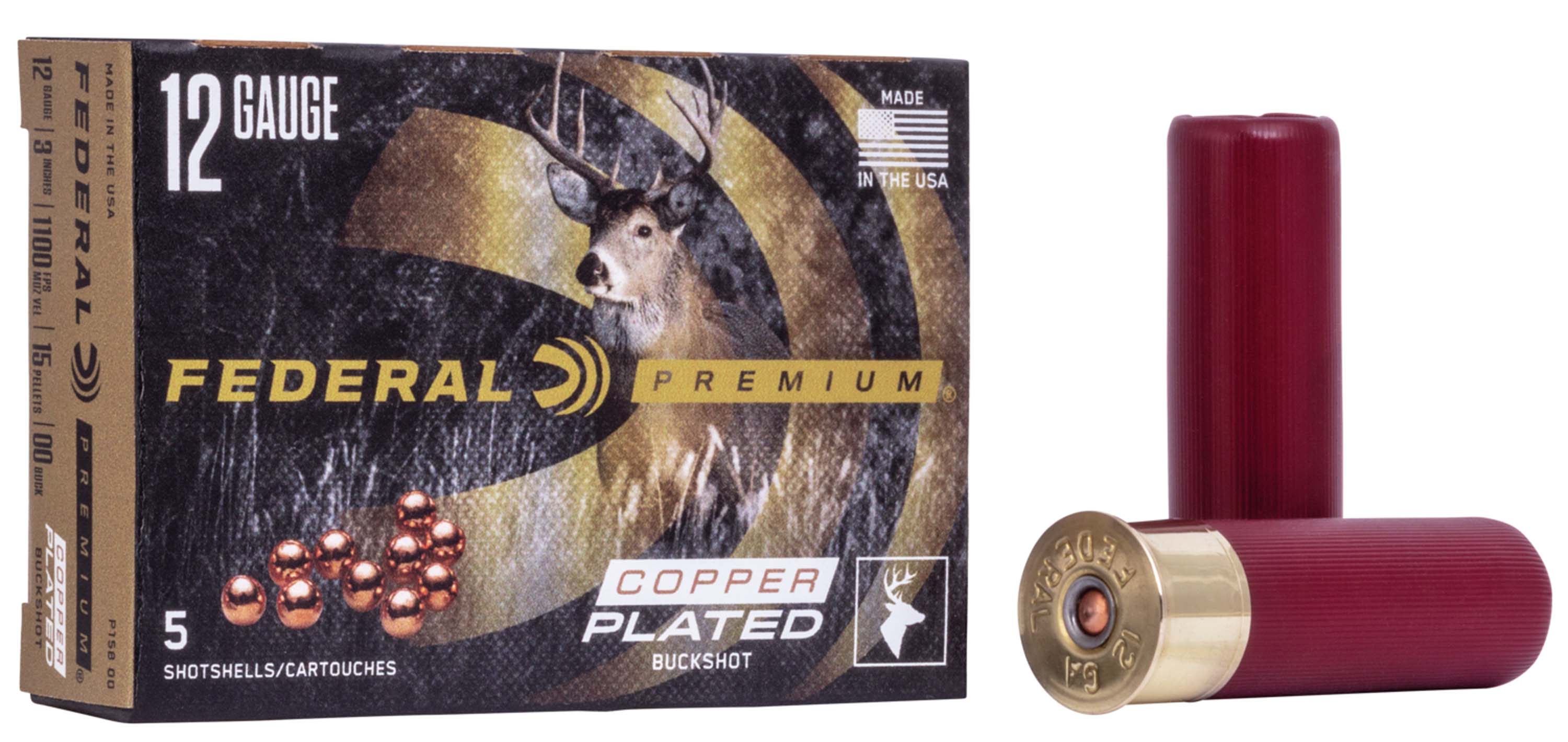 Federal Premium Vital Shok 12 Gauge 15 Pellets Buckshot Shotgun Ammunition