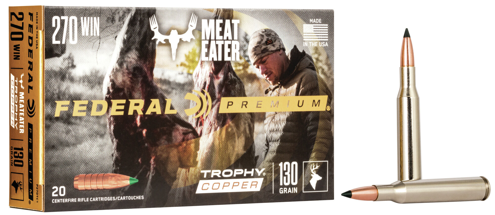 Federal Premium VITAL-SHOK .270 Winchester 130 Grain Trophy Copper Centerfire Rifle Ammunition