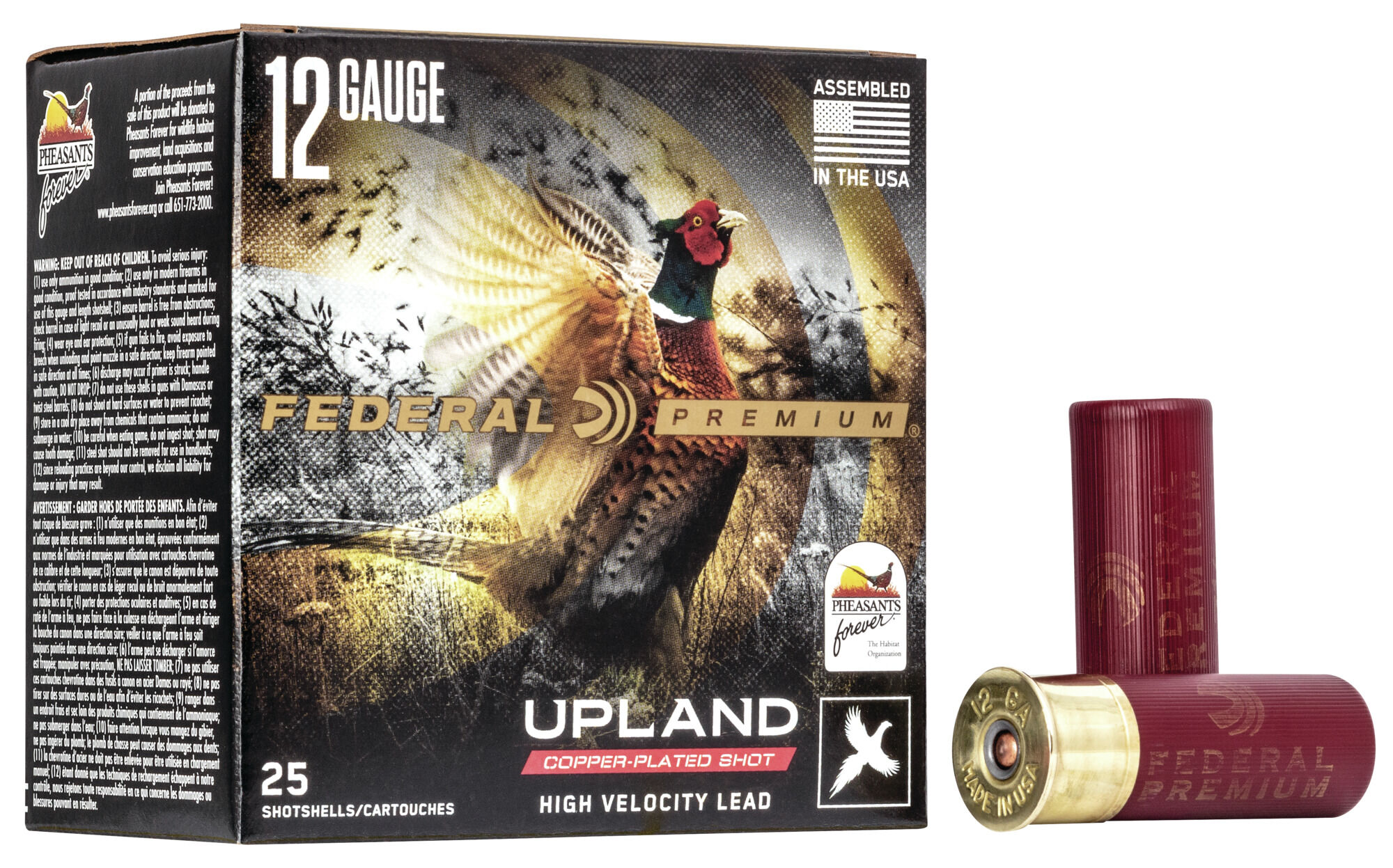 Federal Premium Wing Shok 12 Gauge 1 1/4 oz Upland Pheasants Forever High Velocity Shotgun Ammunition