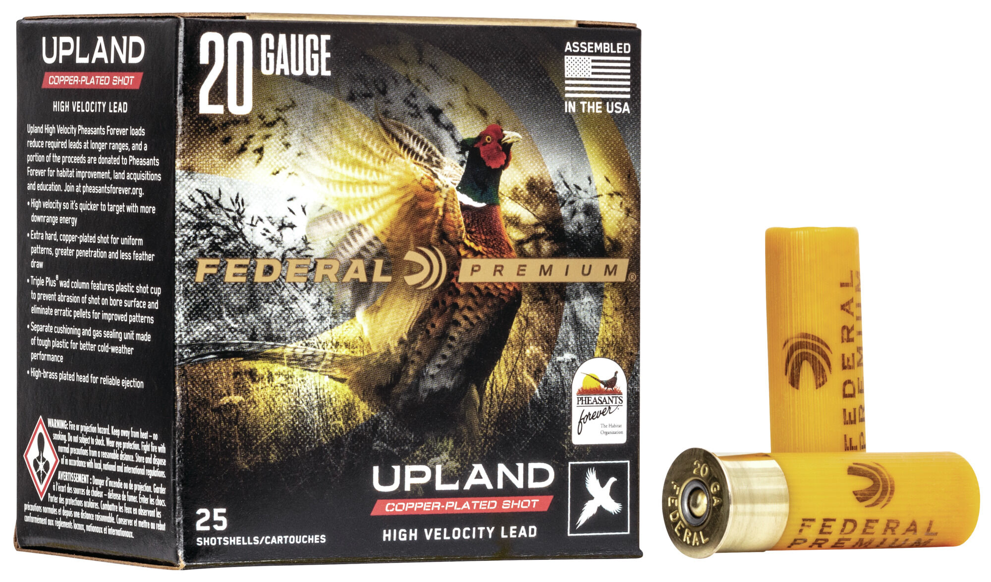 Federal Premium Wing Shok 20 Gauge 1 oz Upland Pheasants Forever High Velocity Shotgun Ammunition