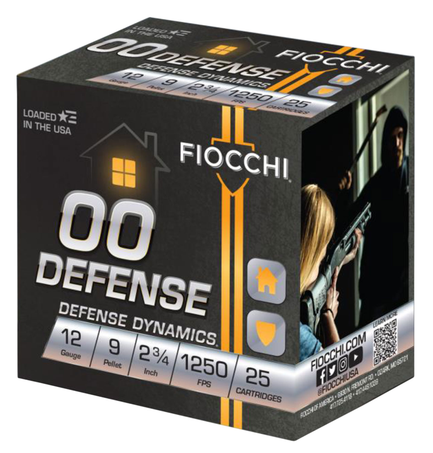 Fiocchi Defense Limited Special Run 12 Gauge 2.75" 00 Buck Shotgun Buckshot Ammunition