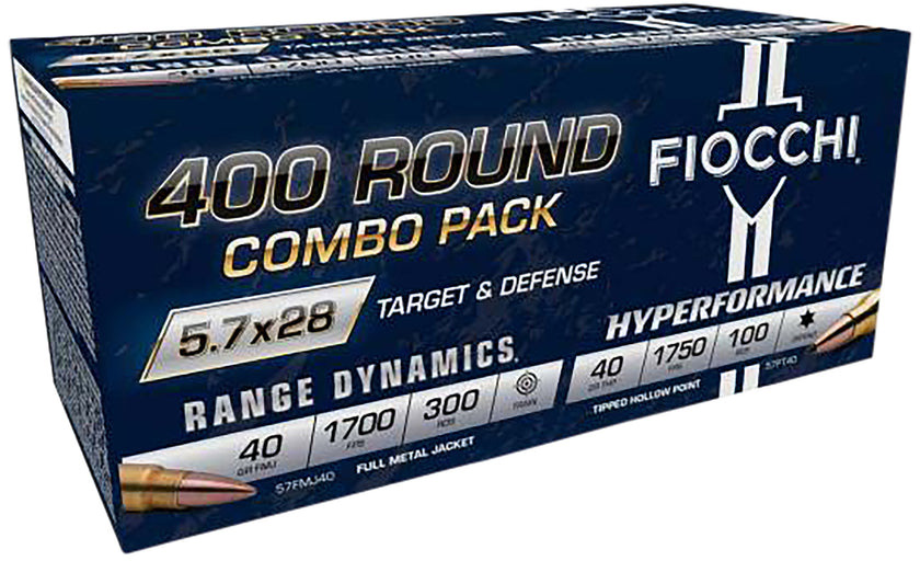 Fiocchi Range Dynamics 5.7X28mm 41/40 Grain FMJ/THP Brass Cased Rifle Ammunition