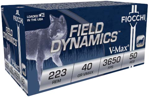 opplanet fiocchi field dynamics 223 remington 40 grain vmax brass cased rifle ammo 50 rounds 223hvb50 main