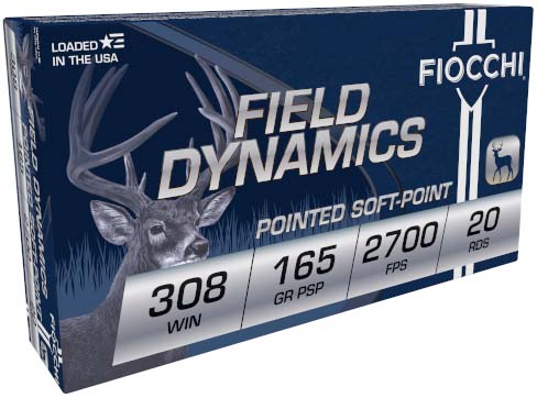 Fiocchi Field Dynamics .308 Winchester 165 Grain Interlock BTSP Brass Rifle Ammunition