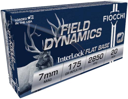 Fiocchi Field Dynamics 7mm Remington Magnum 175 Grain Interlock FB Brass Rifle Ammunition