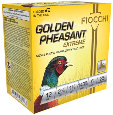 Fiocchi Golden Pheasant 12 Gauge 1 3/8 oz 2.75in 5 Shot 1485 Shotgun Ammunition