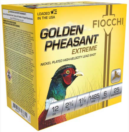 Fiocchi Golden Pheasant 12 Gauge 1 3/8 oz 2.75in 6 Size 1485 Shotgun Ammunition