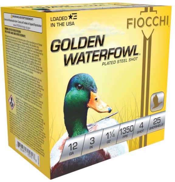 Fiocchi Golden Waterfowl 12 Gauge 1 1/4oz 3in 4 Shot Shotgun Ammunition