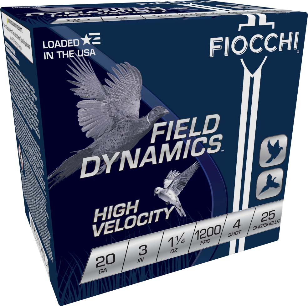 Fiocchi Hi Velocity Lead 20 Guage 1 1/4oz 3in 4 Shot Shotgun Ammunition