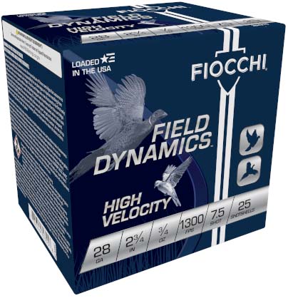 Fiocchi Hi Velocity Lead 28 Gauge 3/4 oz 2.75in 7 1/2 Shot Shotgun Ammunition