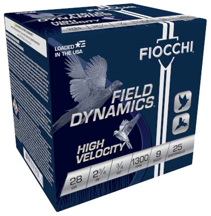 Fiocchi Hi Velocity Lead 28 Gauge 3/4 oz 2.75in 9 Shot Shotgun Ammunition