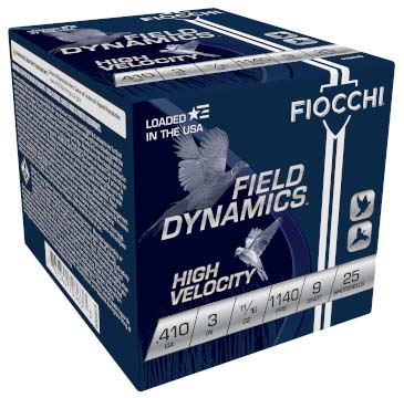 Fiocchi Hi Velocity Lead 410 Gauge 11/16oz 3in 9 Shot Shotgun Ammunition
