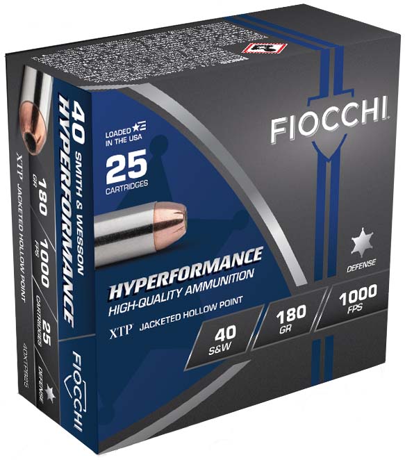 Fiocchi Hyperformance Defense .40 S&W 180 Grain JHP Brass Cased Pistol Ammunition