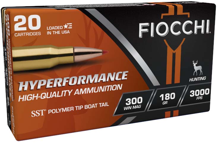 Fiocchi Hyperformance Hunt .300 Winchester Magnum 180 Grain SST Rifle Ammunition