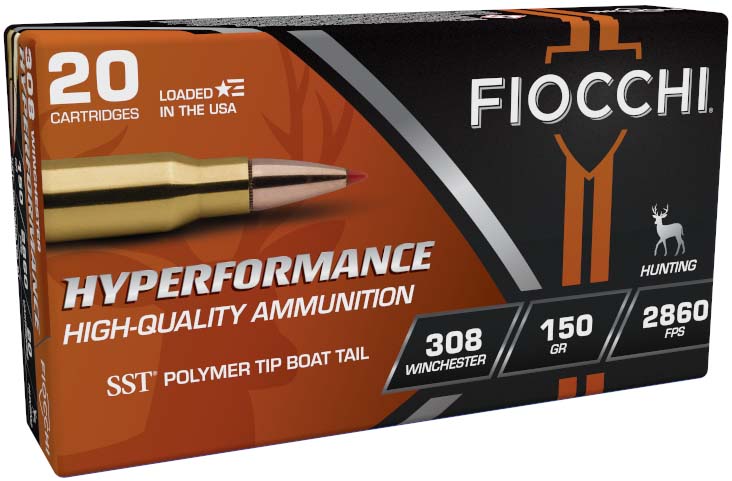 Fiocchi Hyperformance Hunt .308 Winchester 150 Grain SST Brass Cased Rifle Ammunition