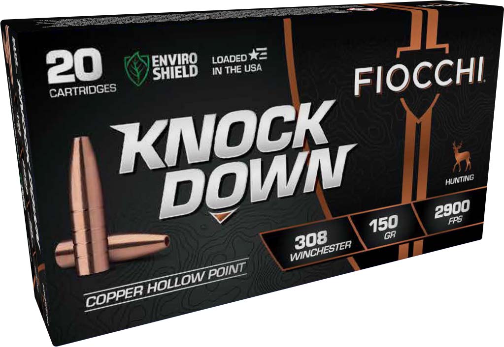 Fiocchi Knock Down .308 Winchester 150 Grain HP Brass Rifle Ammunition