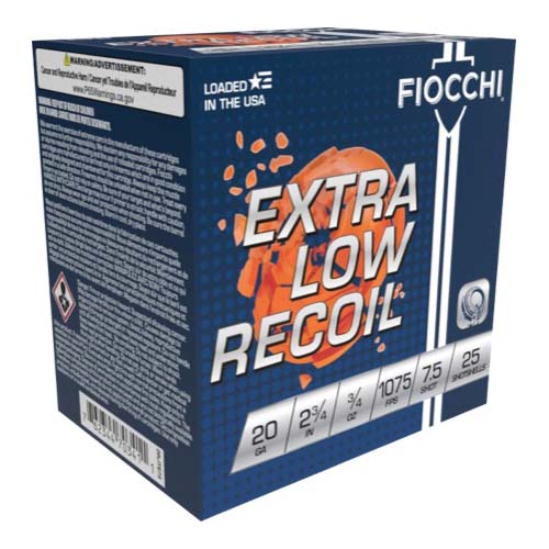 Fiocchi Low Recoil Trainer 20 Gauge 3/4oz 2.75in Shotgun Ammunition