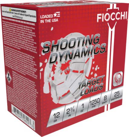 Fiocchi Shooting Dynamics 12 Gauge 1oz 2.75in 8 Shot 1250 Shotgun Ammunition