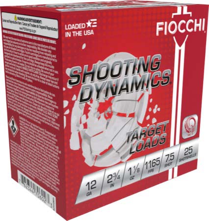 Fiocchi Shootng Dynmcs 12 Gauge 1 1/8oz 2.75in 7 1/2 Shot 1165 Shotgun Ammunition