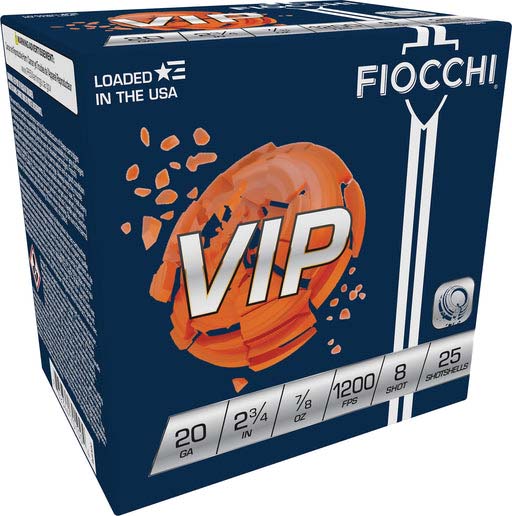 Fiocchi VIP 20 Gauge 7/8oz 2.75in 8 Shot Shotgun Ammunition