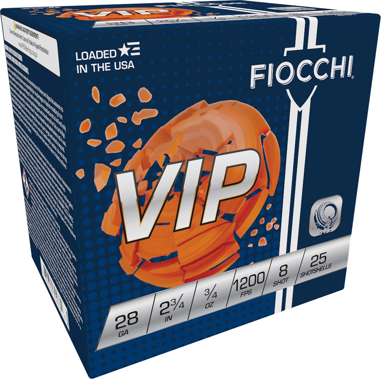 Fiocchi VIP 28 Gauge 3/4oz 2.75in 8 Shot Shotgun Ammunition