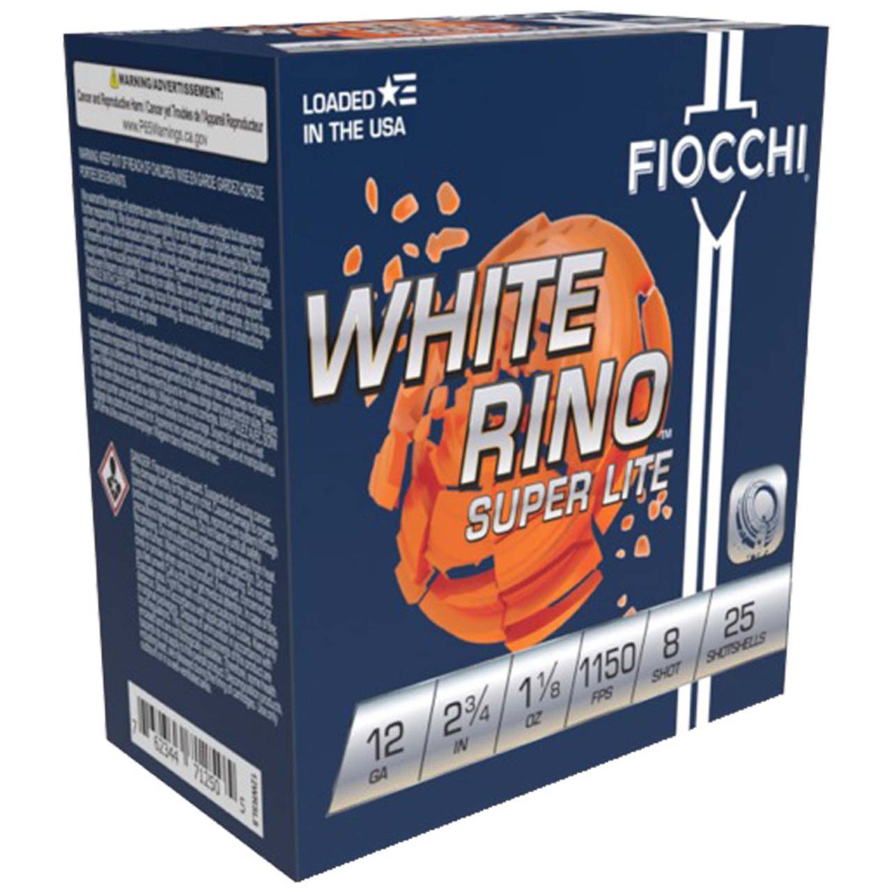 Fiocchi White Rino 12 Gauge 1 1/8 oz 2.75in 8 Shot Shotgun Ammunition