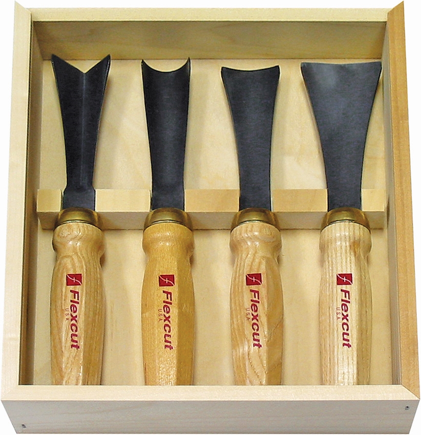 opplanet flexcut four piece mallet sculptor set knife carbon steel blade wood handle mc175 main