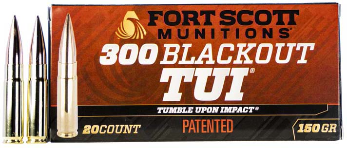 Fort Scott Munitions .300 BlackOut 150 Grain CNC Machined Copper Brass Riffle Ammunition