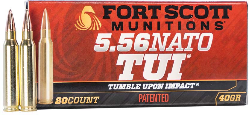 Fort Scott Munitions .5.56 NATO 40 Grain CNC Machined Copper Brass Rifle Ammunition