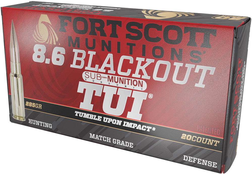 Fort Scott Munitions 8.6 Blackout Subsonic 285 Grain CNC Machined Solid Copper Brass Cased Centerfire Rifle Ammunition