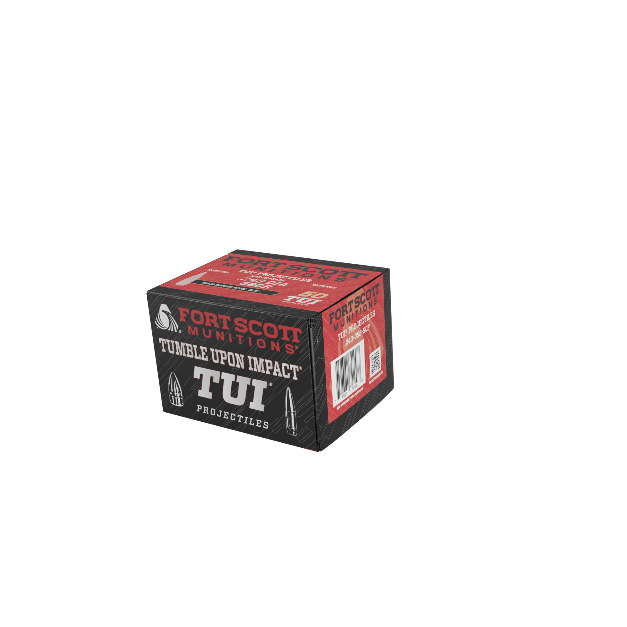 Fort Scott Munitions Multi-Cannelure Projectile Rifle Bullets, .243 Caliber, 80 gr, CNC Machined Copper